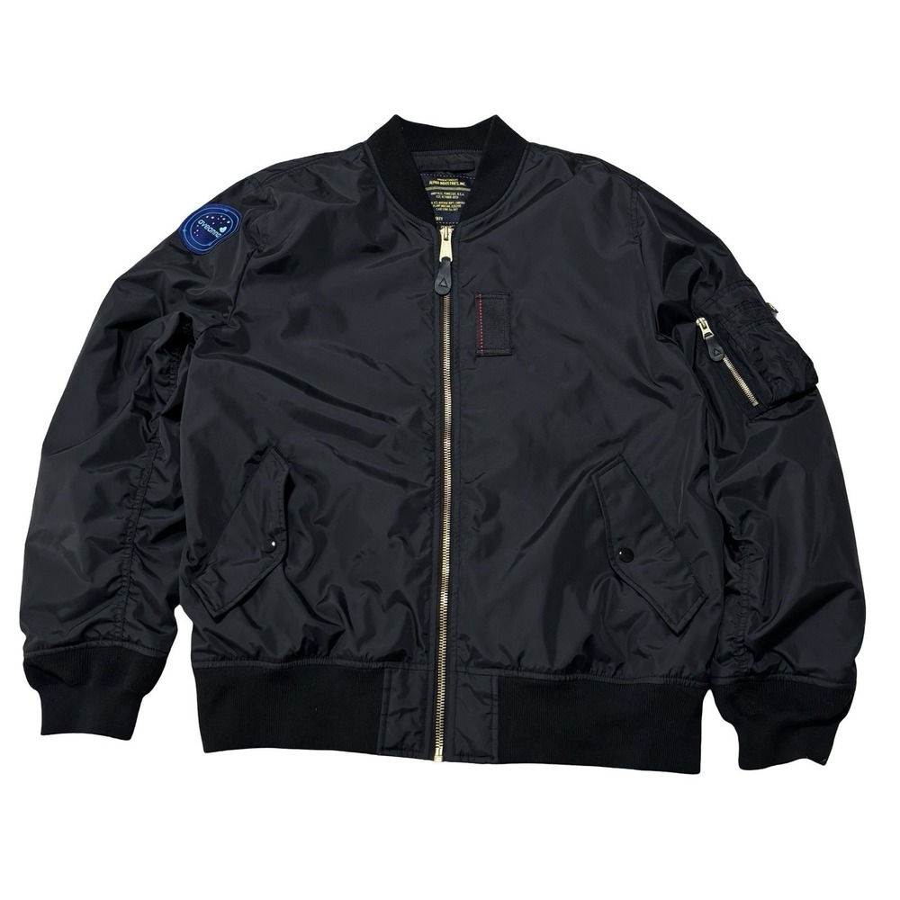 ALPHA INDUSTRIES Men's MA-1 Skymaster Bomber Jacket Black Size 2XL 26x30